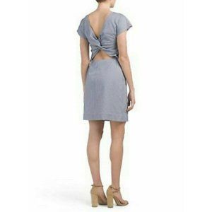 Theory Womens Andrizza Sheath Dress Blue Stripe